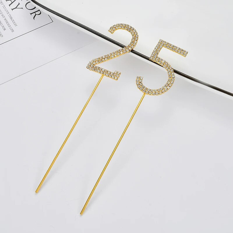 Csillogó strasszos szám tortafestékek arany ezüst 0-9 digitális születésnapi tortadísz esküvői party dekoráció baba zuhany