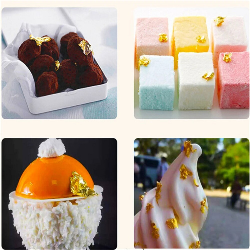 1 vnt Maisto klasės tikro aukso lapų Schabin dribsniai 2 g 24K auksiniai dekoratyviniai indai Chef Art tortų dekoravimo įrankiai