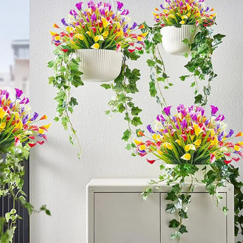 Изкуствени цветя Calla Lily Фалшиви цветя за външна декорация на закрито на открито за дома и градината