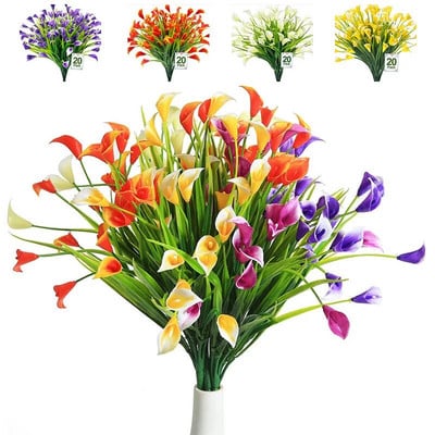 Изкуствени цветя Calla Lily Фалшиви цветя за външна декорация на закрито на открито за дома и градината