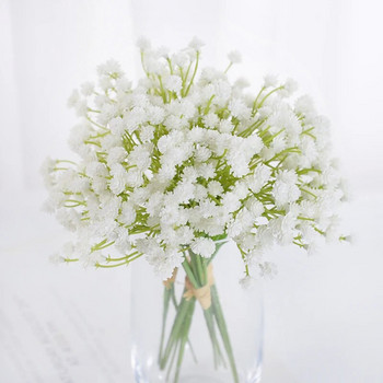 20 см изкуствено цвете Бяла гипсофила Babysbreath Сватбени букети за булка Фалшиво цвете за декорация на дома Подаръци за Свети Валентин