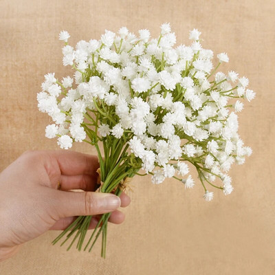 20 cm kunstlill valge Gypsophila Babysbreath pulmapruudikimbud Võltslill kodukaunistuseks Sõbrapäeva kingitused