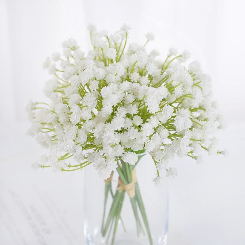 20 cm kunstlill valge Gypsophila Babysbreath pulmapruudikimbud Võltslill kodukaunistuseks Sõbrapäeva kingitused