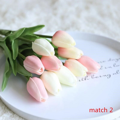 10 vnt Tulpių Dirbtinė Gėlė Bet koks Kolokacija Tikras prisilietimas Dirbtinė puokštė Netikros gėlės Vestuvių dekoravimas Gėlės Namų dekoras