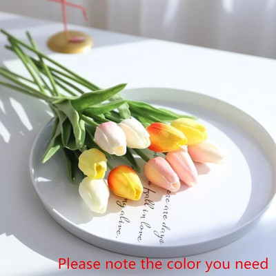 10 vnt Tulpių Dirbtinė Gėlė Bet koks Kolokacija Tikras prisilietimas Dirbtinė puokštė Netikros gėlės Vestuvių dekoravimas Gėlės Namų dekoras