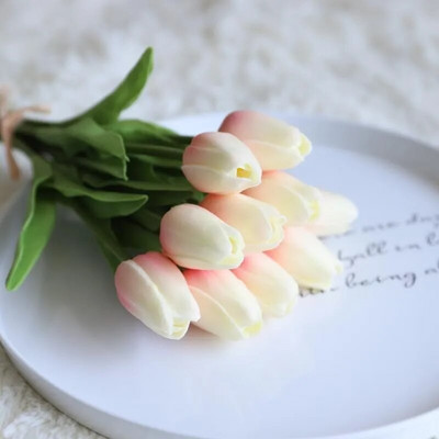 10 vnt Tulpių Dirbtinė Gėlė Bet koks Kolokacija Tikras prisilietimas Dirbtinė puokštė Netikros gėlės Vestuvių dekoravimas Gėlės Namų dekoras