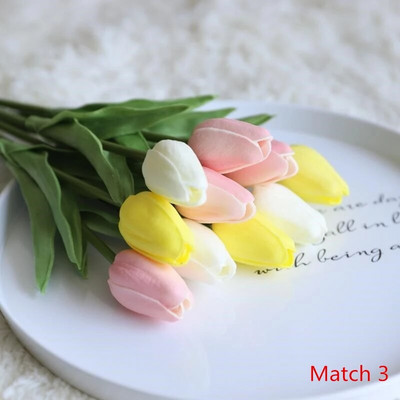 10 vnt Tulpių Dirbtinė Gėlė Bet koks Kolokacija Tikras prisilietimas Dirbtinė puokštė Netikros gėlės Vestuvių dekoravimas Gėlės Namų dekoras