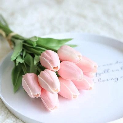 10 vnt Tulpių Dirbtinė Gėlė Bet koks Kolokacija Tikras prisilietimas Dirbtinė puokštė Netikros gėlės Vestuvių dekoravimas Gėlės Namų dekoras