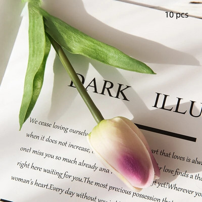 10 vnt Tulpių Dirbtinė Gėlė Bet koks Kolokacija Tikras prisilietimas Dirbtinė puokštė Netikros gėlės Vestuvių dekoravimas Gėlės Namų dekoras