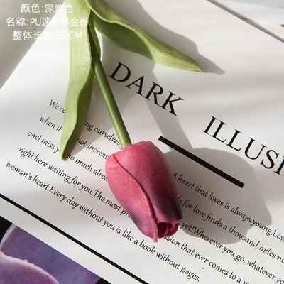 10 vnt Tulpių Dirbtinė Gėlė Bet koks Kolokacija Tikras prisilietimas Dirbtinė puokštė Netikros gėlės Vestuvių dekoravimas Gėlės Namų dekoras