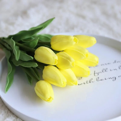 10 vnt Tulpių Dirbtinė Gėlė Bet koks Kolokacija Tikras prisilietimas Dirbtinė puokštė Netikros gėlės Vestuvių dekoravimas Gėlės Namų dekoras