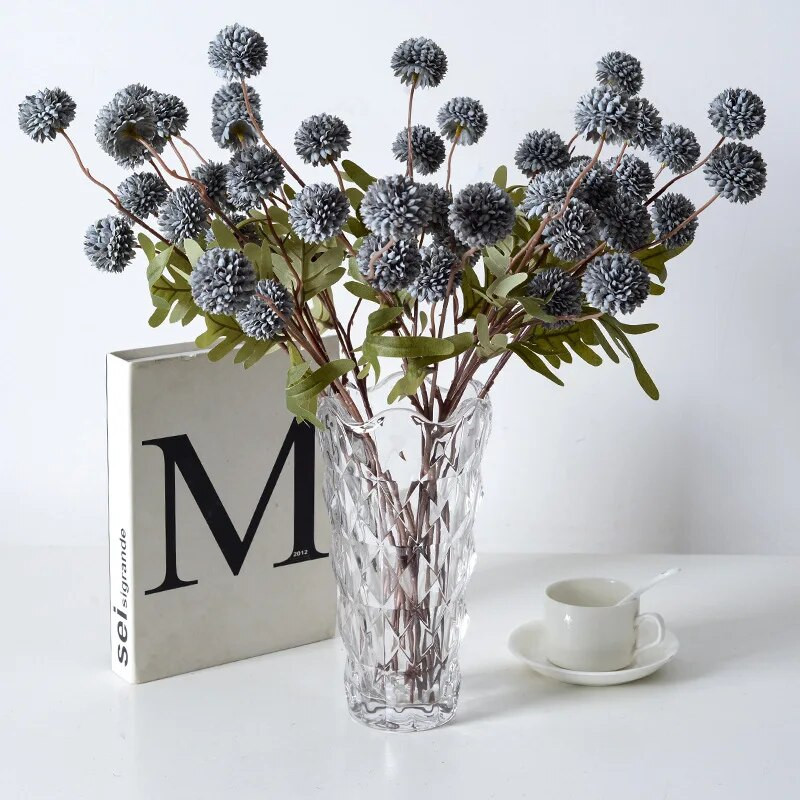 5 capete floare artificială păpădie flori bile bricolaj acasă decorare nunta buchet mătase flori false decor ziua îndrăgostiților