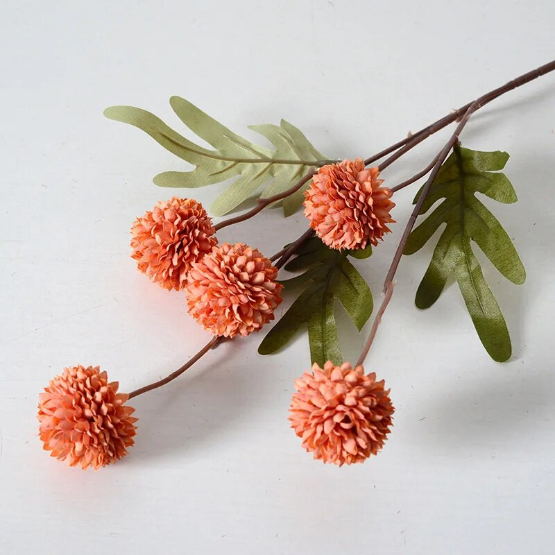 5 capete floare artificială păpădie flori bile bricolaj acasă decorare nunta buchet mătase flori false decor ziua îndrăgostiților