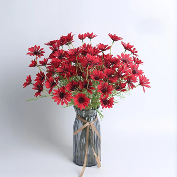 Τεχνητό λουλούδι Μικρό μπουκέτο λουλούδι μαργαρίτα Ζέρμπερα ψεύτικα λουλούδια Χαμομήλι Μεταξωτά λουλούδια για Χριστουγεννιάτικη διακόσμηση σπιτιού γάμου