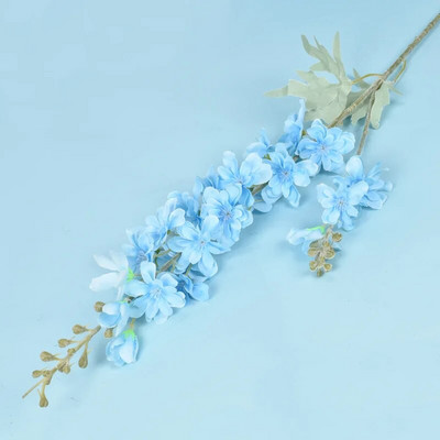 2 vilice Flocking Delphinium Dekoracija doma Fetionzi Lažni cvijet Vjenčanje Kućni dekor Rekviziti za fotografije Umjetno cvijeće
