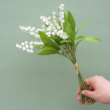 Бели изкуствени цветя Фалшиви пластмасови ръчно изработени цветя от букви за декорация на дома Растения Фон на стената Сватбени аксесоари