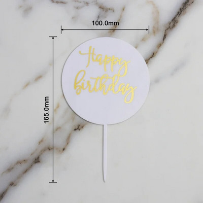 Akrylová ozdoba na tortu všetko najlepšie k narodeninám, bronzová dekorácia na tortu všetko najlepšie k narodeninám