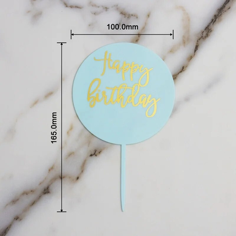 Akrylová ozdoba na tortu všetko najlepšie k narodeninám, bronzová dekorácia na tortu všetko najlepšie k narodeninám