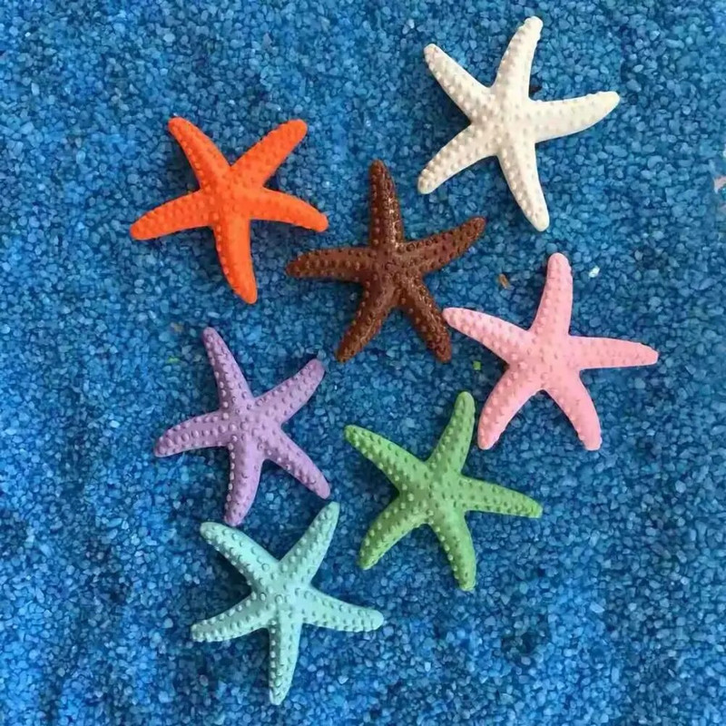 Ornamento puošmena Mini dirbtinė jūrų žvaigždė Spalvinga derva Jūros žvaigždė Starfish Akvariumo papuošalai Akvariumai Priedai