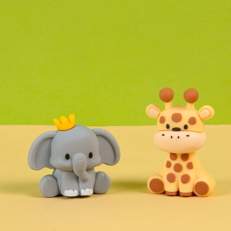 Nou animal din pădure, girafă, leu, elefant, desene animate, pentru tort, pentru copii, 1-a aniversare, decorațiuni pentru cupcake, cadouri drăguțe tematice junglă