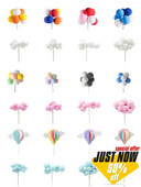 Dekorácia na tortu Farebné teplovzdušné balóny Hlinené balóny Všetko najlepšie k narodeninám Ozdoba na tortu Oblaky Detské 1-ročné dievčatká Narodeninové darčeky Dekorácia