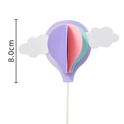 Dekorácia na tortu Farebné teplovzdušné balóny Hlinené balóny Všetko najlepšie k narodeninám Ozdoba na tortu Oblaky Detské 1-ročné dievčatká Narodeninové darčeky Dekorácia