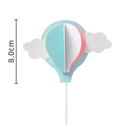 Dekorácia na tortu Farebné teplovzdušné balóny Hlinené balóny Všetko najlepšie k narodeninám Ozdoba na tortu Oblaky Detské 1-ročné dievčatká Narodeninové darčeky Dekorácia