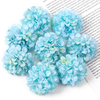 50 de bucăți de flori artificiale de mătase hortensie cap de floare pentru petrecerea de nuntă decorarea casei bricolaj coroană cutie cadou Scrapbooking manual