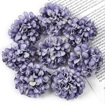 50 de bucăți de flori artificiale de mătase hortensie cap de floare pentru petrecerea de nuntă decorarea casei bricolaj coroană cutie cadou Scrapbooking manual