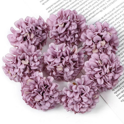 50 de bucăți de flori artificiale de mătase hortensie cap de floare pentru petrecerea de nuntă decorarea casei bricolaj coroană cutie cadou Scrapbooking manual