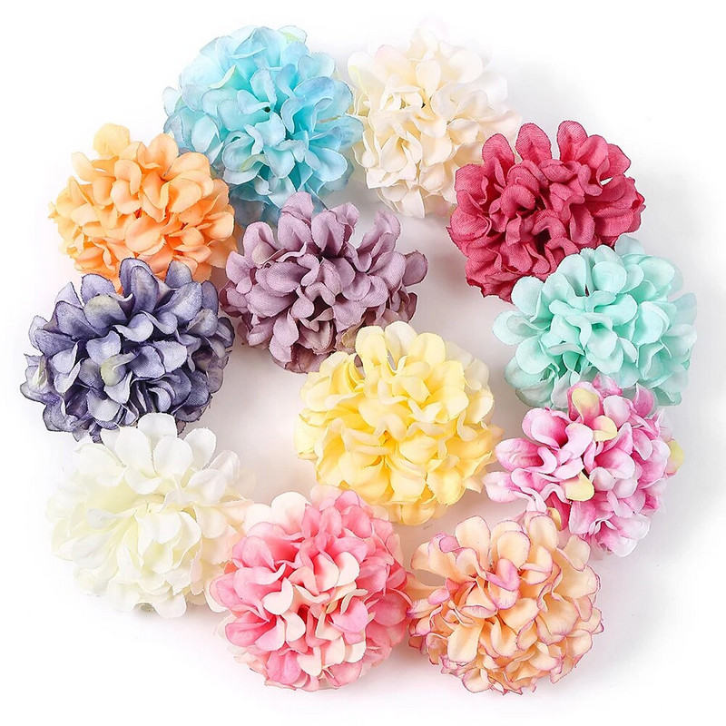 50 de bucăți de flori artificiale de mătase hortensie cap de floare pentru petrecerea de nuntă decorarea casei bricolaj coroană cutie cadou Scrapbooking manual