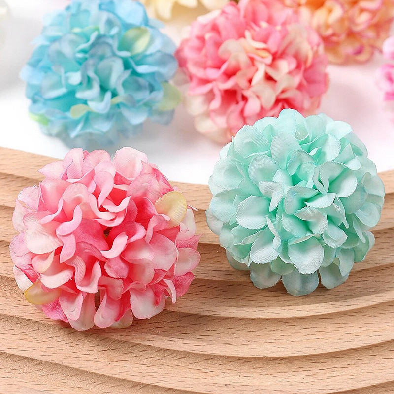 50 de bucăți de flori artificiale de mătase hortensie cap de floare pentru petrecerea de nuntă decorarea casei bricolaj coroană cutie cadou Scrapbooking manual