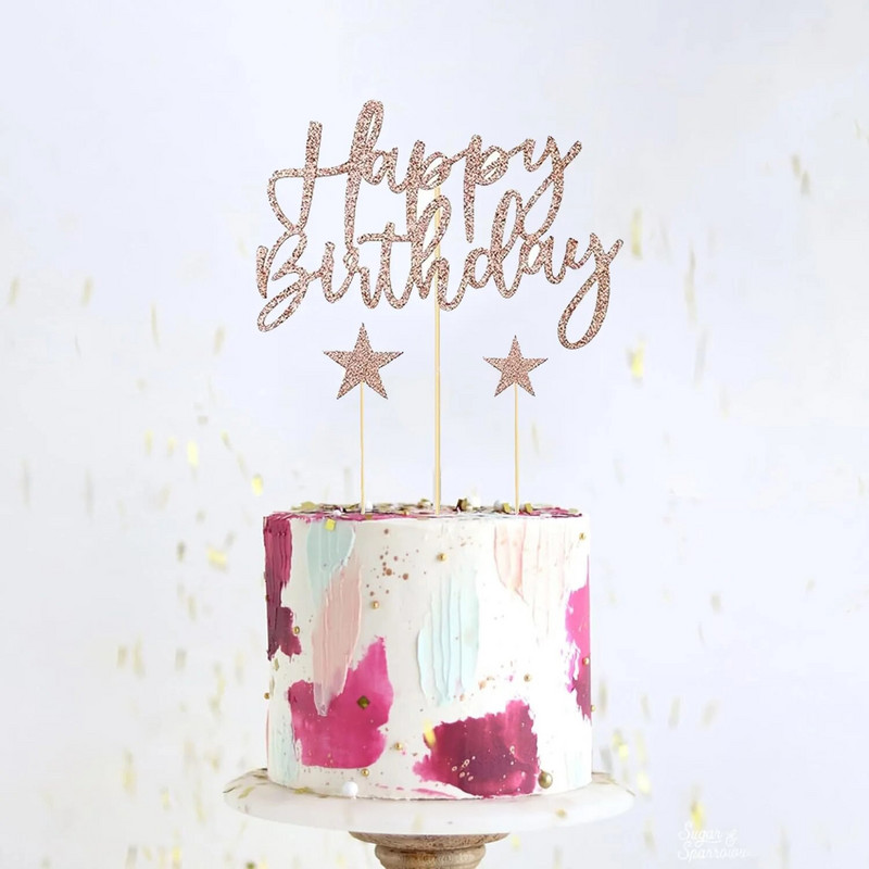 11 ks zlatých jarných cibuľiek, narodeninových dekorácií na tortu s hviezdou, vlajkou na narodeninovú oslavu a privítanie bábätka, promóciu D