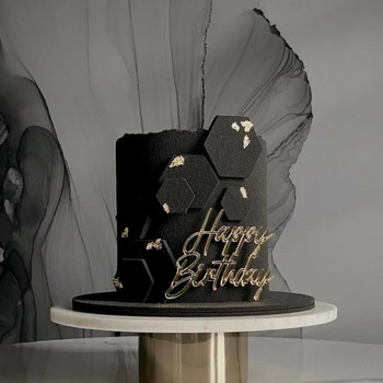 Златен Честит Рожден Ден Акрилен Честит Рожден Ден Торта за торта Пеперуда Торта за торта за рожден ден за бебе Декорации за торта за рожден ден