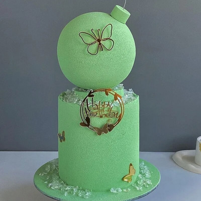 Kuldne palju õnne sünnipäevaks akrüül Palju õnne sünnipäevaks tordipealne Liblikas sünnipäevakoogi pealispind beebi sünnipäevapeo tordikaunistusteks