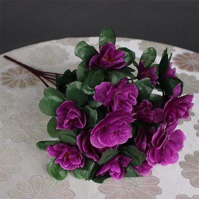 21-hlavý umelý hodvábny kvet, azalka ružová, umelé prvosienky, kytica, stena, domáci stôl, svadba, párty, záhrada, vonkajšia váza, dekorácia kvetu