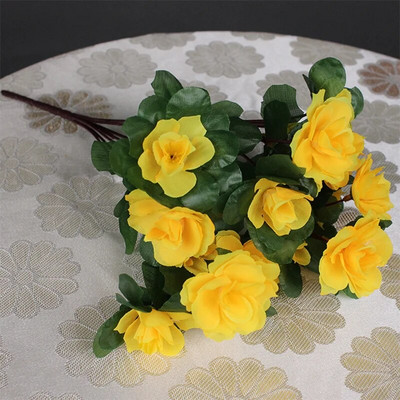 21-hlavý umelý hodvábny kvet, azalka ružová, umelé prvosienky, kytica, stena, domáci stôl, svadba, párty, záhrada, vonkajšia váza, dekorácia kvetu