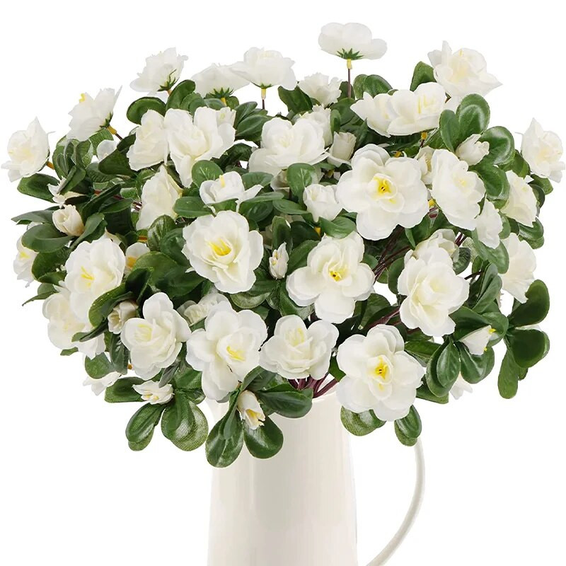 21-hlavý umelý hodvábny kvet, azalka ružová, umelé prvosienky, kytica, stena, domáci stôl, svadba, párty, záhrada, vonkajšia váza, dekorácia kvetu