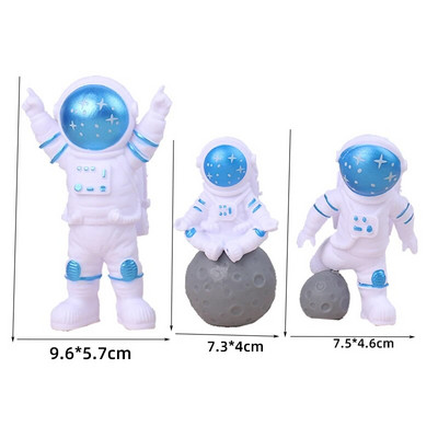 Astronaut Cake Topper Spațiu cosmic Decor pentru ziua de naștere Băiat Astronaut Decorat pentru Tort Planetă OZN Luna Baby Shower Instrumente de petrecere pentru copii