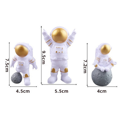 Astronaut Cake Topper Spațiu cosmic Decor pentru ziua de naștere Băiat Astronaut Decorat pentru Tort Planetă OZN Luna Baby Shower Instrumente de petrecere pentru copii