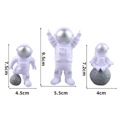 Astronaut Cake Topper Spațiu cosmic Decor pentru ziua de naștere Băiat Astronaut Decorat pentru Tort Planetă OZN Luna Baby Shower Instrumente de petrecere pentru copii
