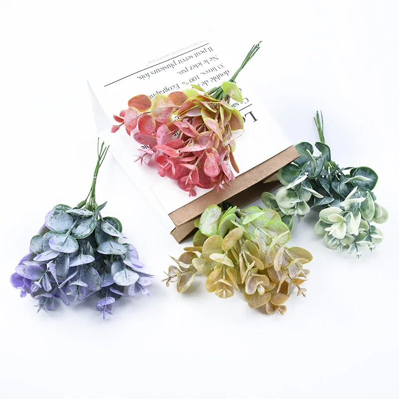 6 bucăți vază cu frunze de eucalipt pentru decorațiuni interioare, nuntă, accesorii de mireasă, ghivece ornamentale, plante artificiale, vânzare cu ridicata