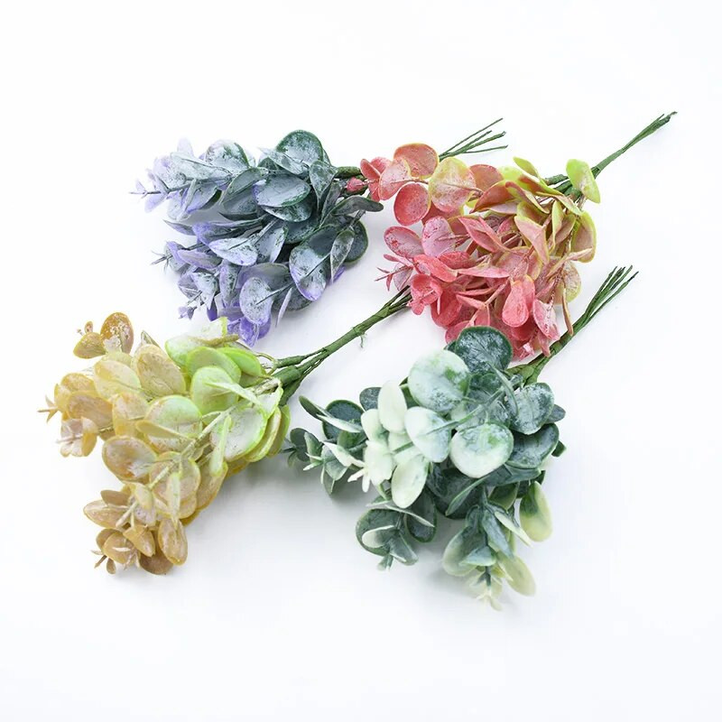 6 bucăți vază cu frunze de eucalipt pentru decorațiuni interioare, nuntă, accesorii de mireasă, ghivece ornamentale, plante artificiale, vânzare cu ridicata