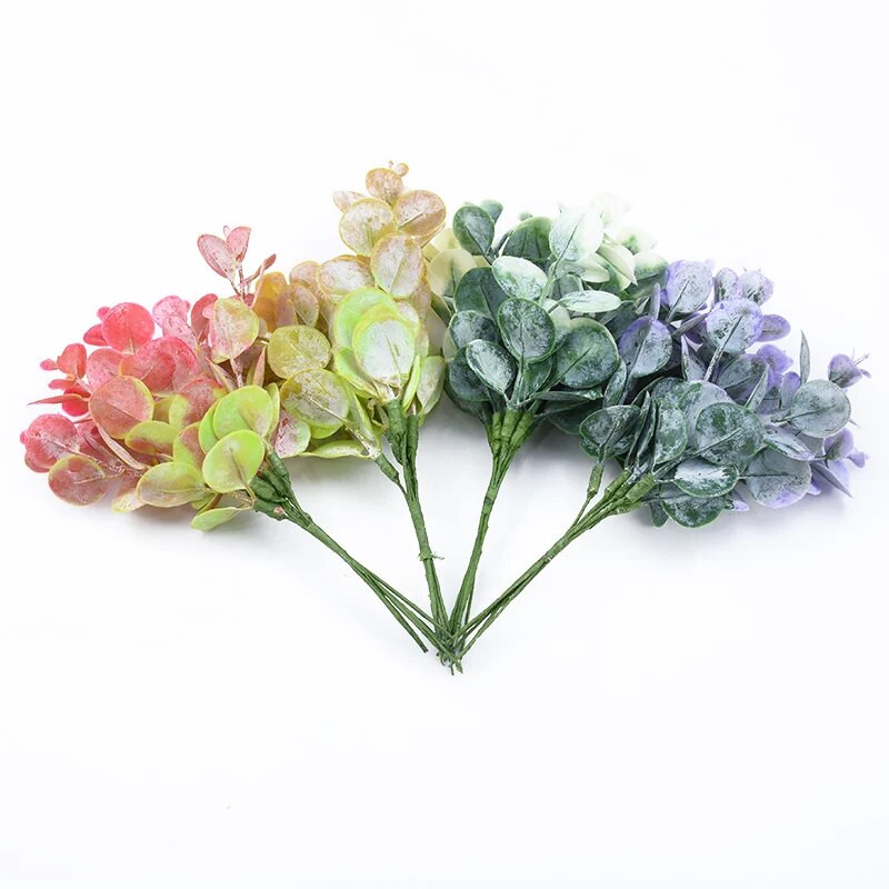 6 bucăți vază cu frunze de eucalipt pentru decorațiuni interioare, nuntă, accesorii de mireasă, ghivece ornamentale, plante artificiale, vânzare cu ridicata