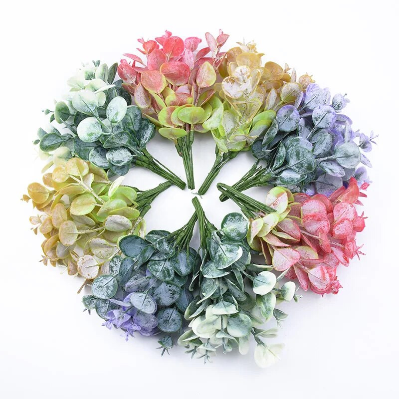 6 bucăți vază cu frunze de eucalipt pentru decorațiuni interioare, nuntă, accesorii de mireasă, ghivece ornamentale, plante artificiale, vânzare cu ridicata