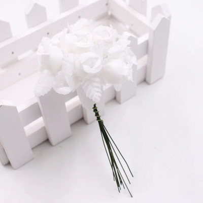 12 buc/pachet Mini flori artificiale Artizanat Flori false Trandafir DIY Buchet de flori Cutie cadou Scrapbooking Decorare petrecere de nunta