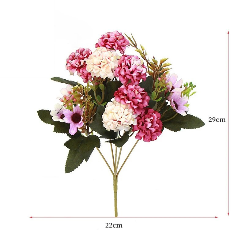 Europski umjetni buket Hortenzija Božićna dekoracija doma Lažni cvjetni ukras Vaza Lažna biljka Svadbeni ručni buket