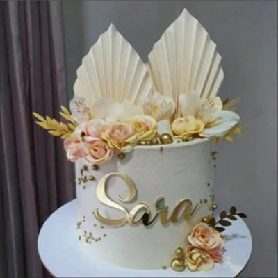 Palmu lapu kūkas virsma Daudz laimes dzimšanas dienā Palmu šķēpu kūkas dekorēšana Kāzu cepšana Deserta galda ballīte