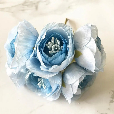 6 buc mătase muguri mici de ceai buchet de trandafiri flori artificiale pentru acasă accesorii pentru decorarea nunții cadouri diy Ghirlande de Crăciun