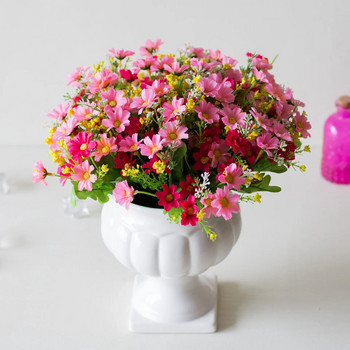 31cm 28Κεφαλές Τεχνητό Μίνι Ζέρμπερα Λουλούδι Κλαδί Γάμου Γενέθλια Σπίτι Σαλόνι Διακόσμηση επιφάνειας εργασίας Μαργαρίτα Ψεύτικα λουλούδια